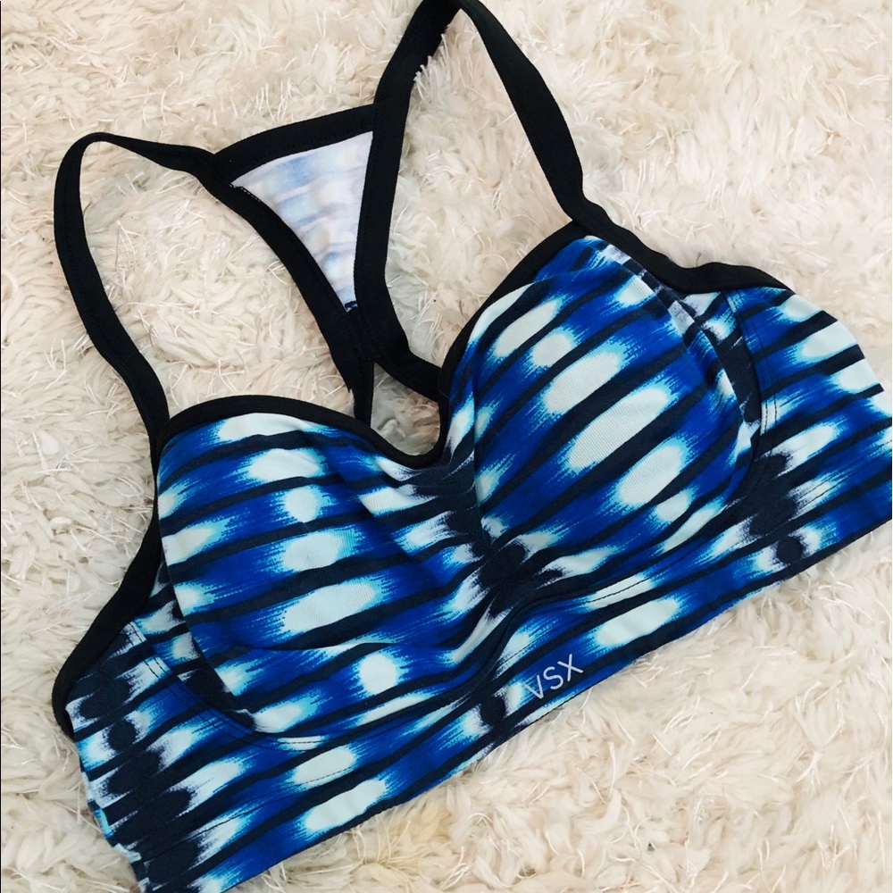 Victoria Secret Sports Bra 34C teal & black small